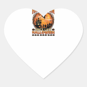 Pegatina En Forma De Corazón Listo Halloween Desde Último Castillo Embrujado Fa