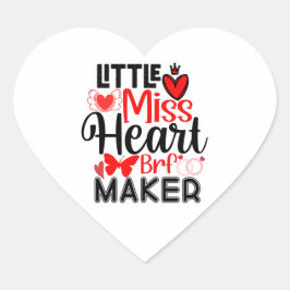 Pegatina En Forma De Corazón Little Miss Heart Breaker Valentine – Cute Love 