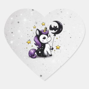 Pegatina En Forma De Corazón Little Unicorn