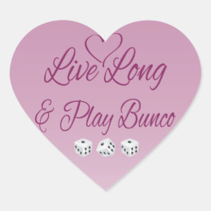 Pegatina En Forma De Corazón Live Long and Play Bunco