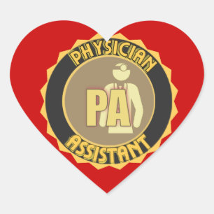 PEGATINA EN FORMA DE CORAZÓN LOGO DE AYUDANTE MÉDICO DE LA PA