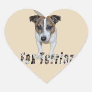 Pegatina En Forma De Corazón Logo De Fox Terrier Y Fox Terrier,