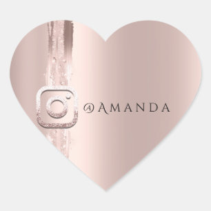 Pegatina En Forma De Corazón Logo de Instagra del evento Glam Makeup en medios 