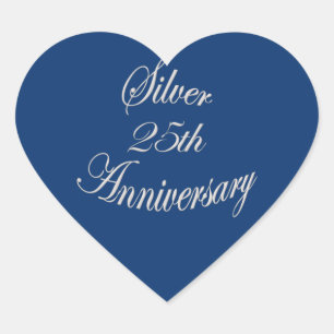 Pegatina En Forma De Corazón Logo del 25° Aniversario de Plata