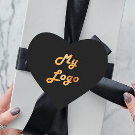 Pegatina En Forma De Corazón Logo del negocio del oro negro