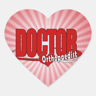 PEGATINA EN FORMA DE CORAZÓN LOGO ORTOPEDISTA MÉDICA ROJO GRANDE