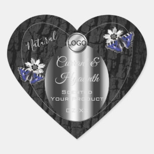 Pegatina En Forma De Corazón Logotipo de etiquetas de productos de marco platea