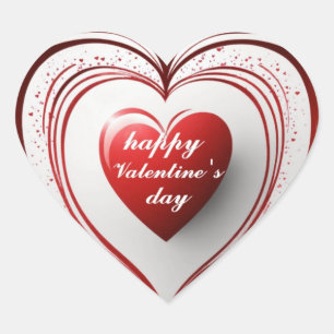 Pegatina En Forma De Corazón Logotipo de forma feliz del corazón de San Valentí