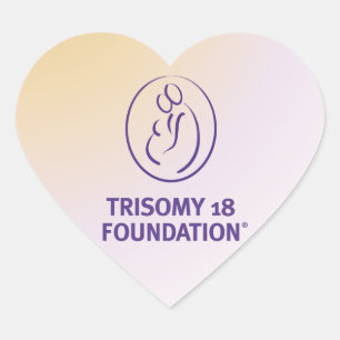 Pegatina En Forma De Corazón Logotipo de la fundación del Trisomy 18 - pegatin