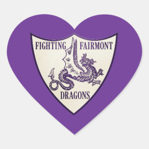 Pegatina En Forma De Corazón Logotipo de los Dragones Fighting Fairmont de Kett