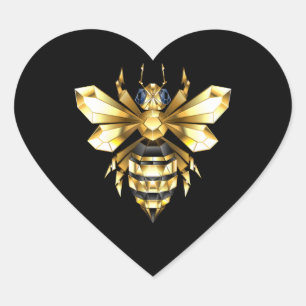Pegatina En Forma De Corazón Logotipo de Relieve metalizado dorado falso poligo