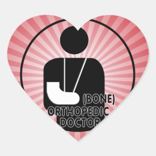 PEGATINA EN FORMA DE CORAZÓN LOGOTIPO MÉDICA ORTOPÉDICO (HUESO)