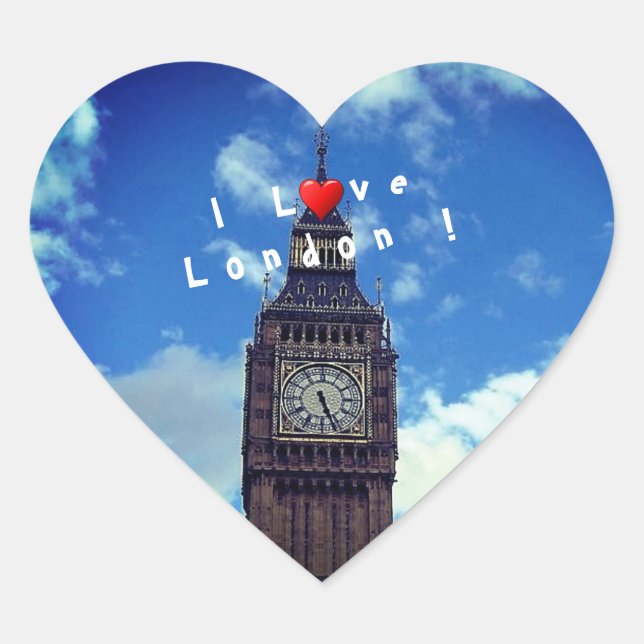 Pegatina En Forma De Corazón Londres - Big Ben (Anverso)