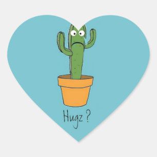 Pegatina En Forma De Corazón Lonely Cactus necesita un gran Personalizado de fi