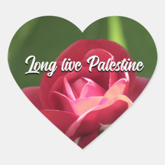 Pegatina En Forma De Corazón Long live Palestine rose vert coeur Autocollant