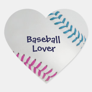 Pegatina En Forma De Corazón Los amantes del béisbol de color Laces_fu_tl_Baseb