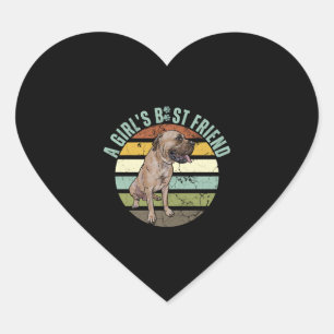 Pegatina En Forma De Corazón Los amantes del perro diseñan un CHICA mejor amigo
