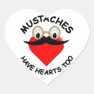 Pegatina En Forma De Corazón Los bigotes también tienen corazón