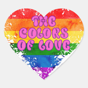 Pegatina En Forma De Corazón Los Colores del Amor Orgullo Gay LGBTQ Corazón Arc