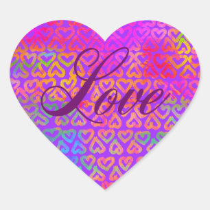 Pegatina En Forma De Corazón Los corazones arcoiris aman