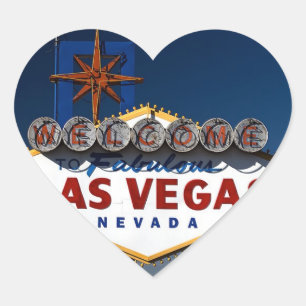 Pegatina En Forma De Corazón Los corazones de los Bodas del Rótulo de Las Vegas