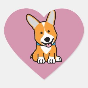 Pegatina En Forma De Corazón Los Corgis del Corgi persiguen el Pembroke feliz