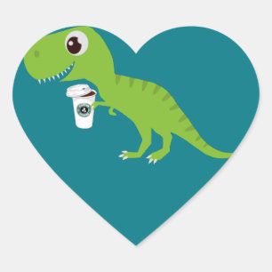 Pegatina En Forma De Corazón Los lattes de amor de Dino