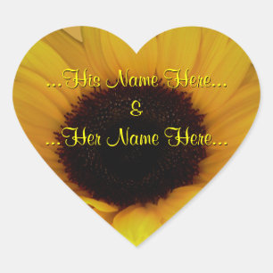Pegatina En Forma De Corazón Los pegatinas del girasol personalizaron a los