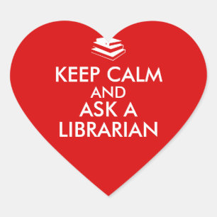 Pegatina En Forma De Corazón Los regalos del bibliotecario guardan calma para