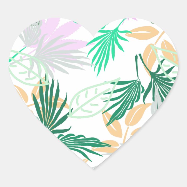 Pegatina En Forma De Corazón Los túneles tropicales dejan plantas (Anverso)