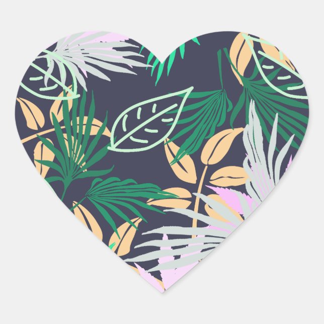Pegatina En Forma De Corazón Los túneles tropicales dejan plantas (Anverso)
