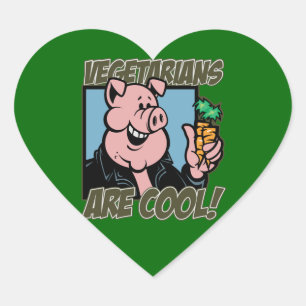 Pegatina En Forma De Corazón Los vegetarianos son Guay