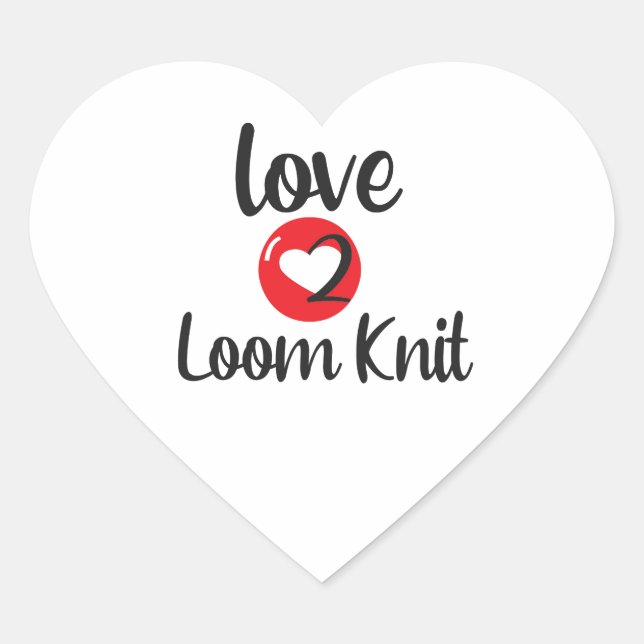 Pegatina En Forma De Corazón Love 2 Loom Knit (Anverso)