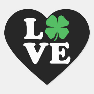 Pegatina En Forma De Corazón Love Clover Black