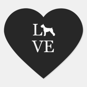 Pegatina En Forma De Corazón love giant schnauzer silhouette dog lover pet owne