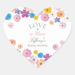 Pegatina En Forma De Corazón Love is in Bloom Wildflower Garden Bridal Shower