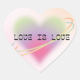 Pegatina En Forma De Corazón Love Is Love Pastel Heart Sticker
