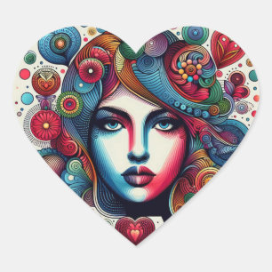 Pegatina En Forma De Corazón Love Vibrance