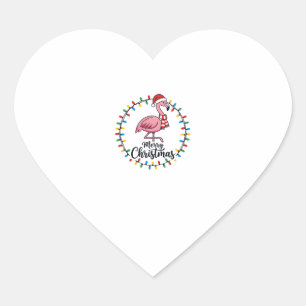 Pegatina En Forma De Corazón Luces de Navidad de Flamenco Fiesta