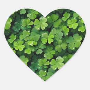 Pegatina En Forma De Corazón Lucky Clover deja el fondo
