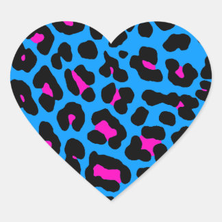 Pegatina En Forma De Corazón Lugares de leopardo del Corey Tiger 80 (azul)