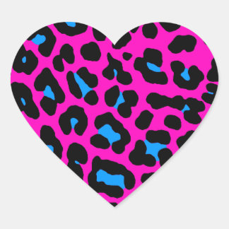 Pegatina En Forma De Corazón Lugares de leopardo del Corey Tiger 80 (rosado)