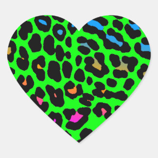 Pegatina En Forma De Corazón Lugares de leopardo del Corey Tiger 80 (verde)