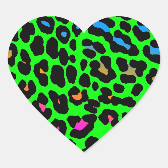 Pegatina En Forma De Corazón Lugares de leopardo del Corey Tiger 80 (verde) (Anverso)