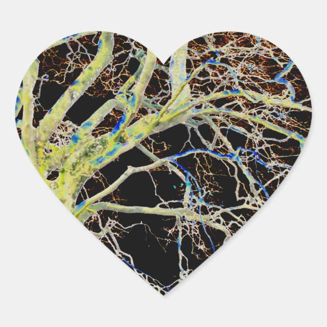 Pegatina En Forma De Corazón Luna Roja en ascenso (Anverso)