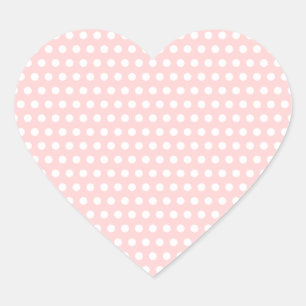 Pegatina En Forma De Corazón Lunares Blancos sobre Rosa Pálido