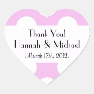 Pegatina En Forma De Corazón Lunares rosados, Patrón de lunares, Lunares, Boda