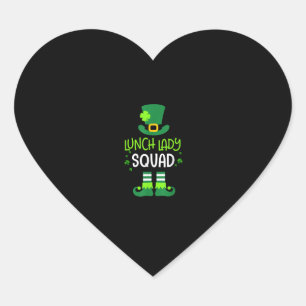 Pegatina En Forma De Corazón Lunch Lady Squad St Patricks Day Shirny Lepre Grac