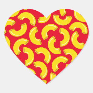 Pegatina En Forma De Corazón Macaroni, partido de cumpleaños y queso
