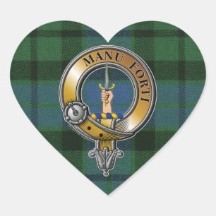 Pegatina En Forma De Corazón MacKay Tartan & Badge
